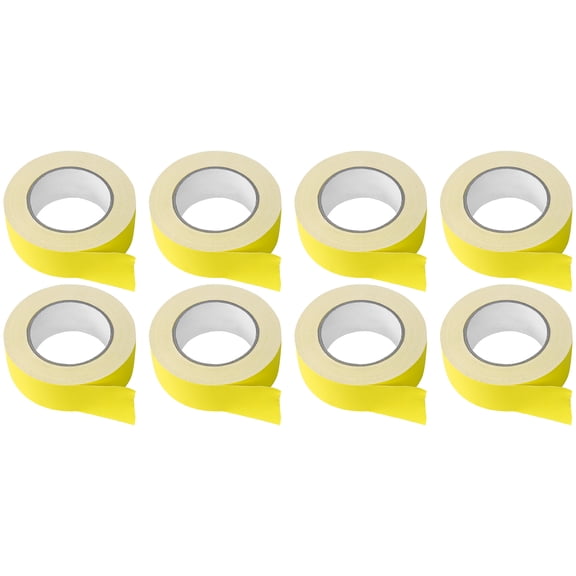 (8) Rolls Rockville Pro Audio/Stage Wire ROCK GAFF Yellow Gaffers Tape 2"x100 Ft