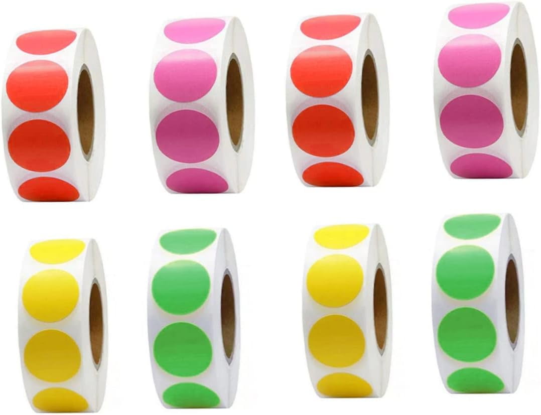 8 Rolls SelfAdhesive Label Colored Stickers Gift Tags Colored Labels