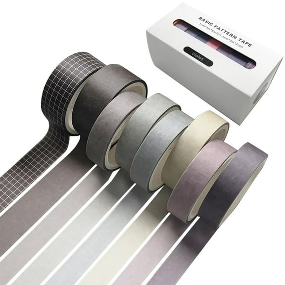 8 Rolls Washi Tape Set, Decorative Solid Color Natural Masking Tape Sets for Craft, Party, Scrapbook, DIY, Gift Wrapping, 3.70x1.65x1.65"