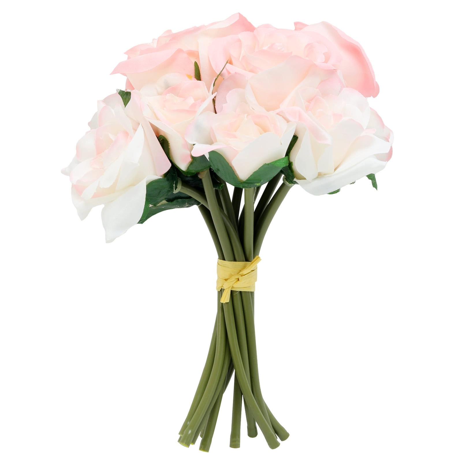 8.5" Pink and White Artificial Rose Tabletop Centerpiece