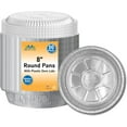 thumbnail image 1 of 8’’ Round Aluminum Foil Pans with Lids | 50 Pack | Disposable Pans Freezer & Oven Safe - Disposable Takeout Pans with Clear Plastic Dome Lids, Backing, Cooking, Storage, 1 of 4