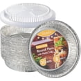Heavy Duty Aluminum Foil Pans With Snap Lids, 7 Inches, 5 Pack, 2