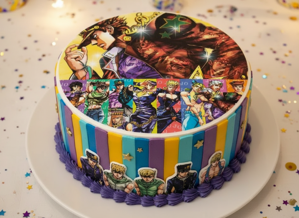 8" Round Anime Manga Edible Image Cake Topper Easy To Apply To your Own