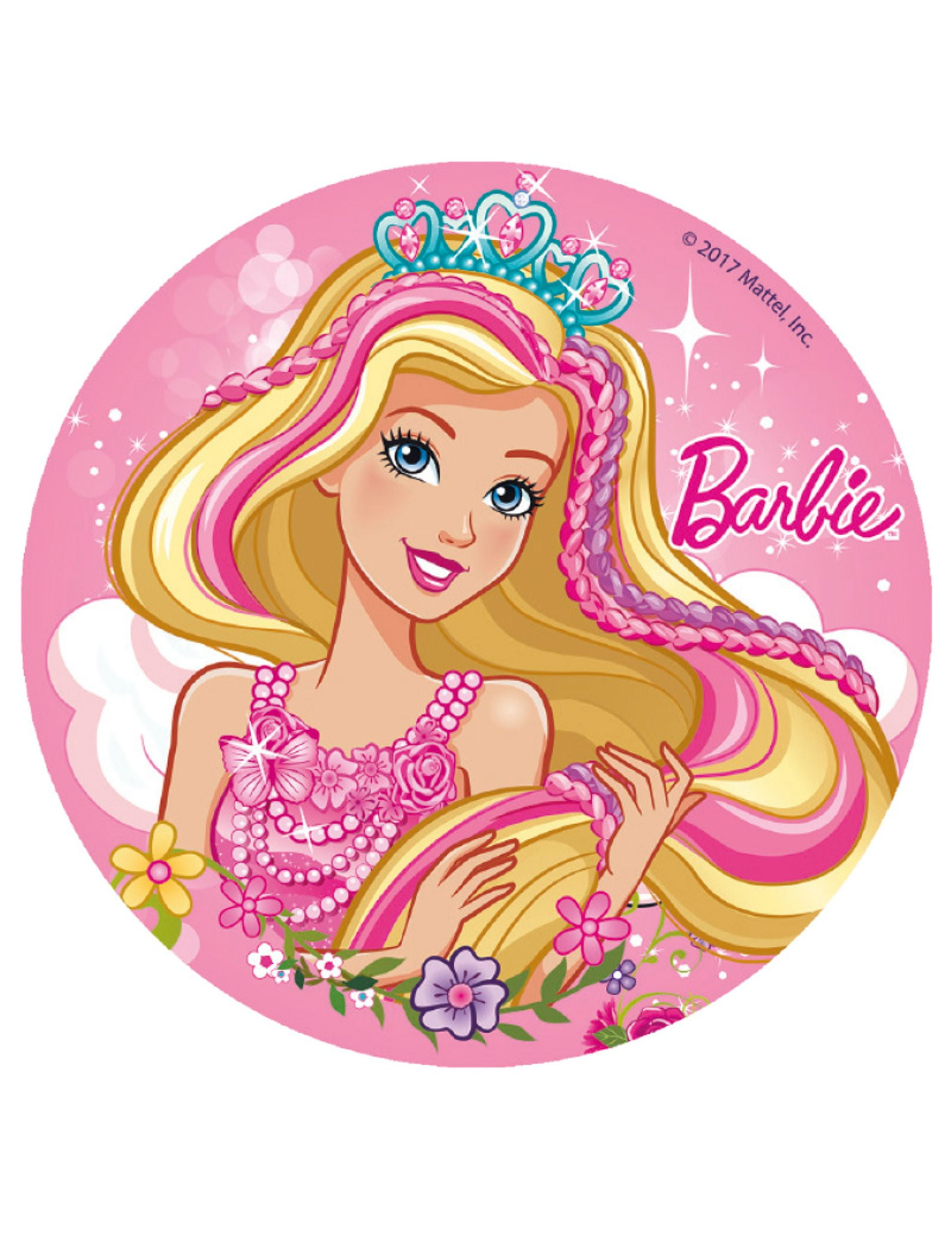 8 Round Barbie Princess Image Edible Frosting Cake Topper