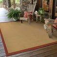 thumbnail image 1 of 8' Round Beige and Red Plain Indoor Outdoor Area Rug - 3'6" 74.8"W x 109.84"D x 0.2"H 6' x 9' Rectangle, 1 of 5