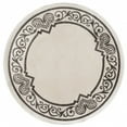 thumbnail image 1 of 8â€™ Round Cream Ornate Border Indoor Outdoor Area Rug, 1 of 1