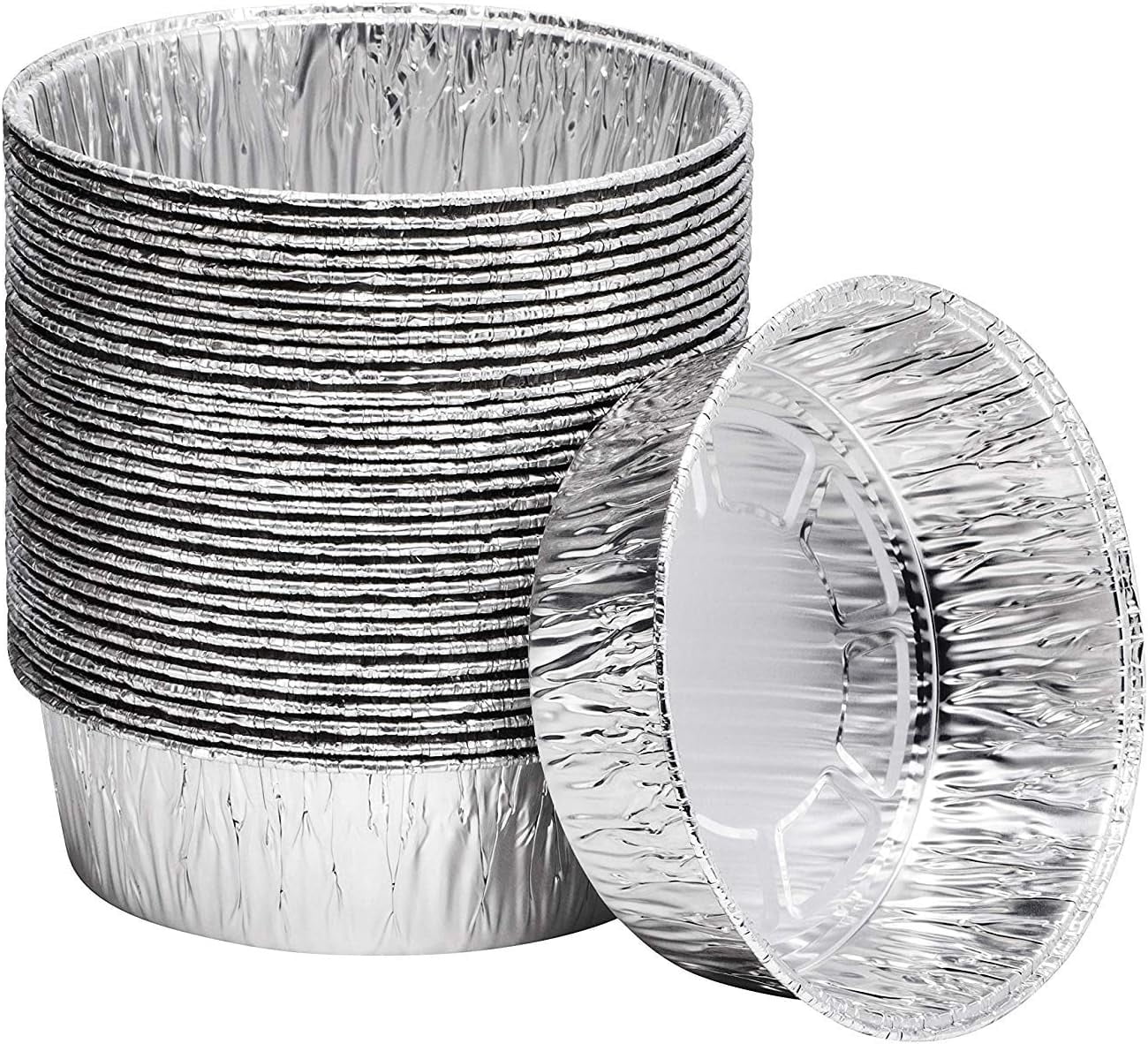 8” Round Dutch Oven Liners Aluminum Pans for Cakes, Lasagna Displastible 20 Pack