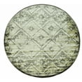thumbnail image 1 of 8â€™ Round Gray Beige Distressed Diamond Area Rug, 1 of 5