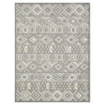thumbnail image 1 of 8â€™ Round Gray Ivory Aztec Pattern Indoor Outdoor Area Rug, 1 of 5
