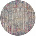 thumbnail image 1 of 8â€™ Round Ivory Abstract Striations Area Rug, 1 of 7