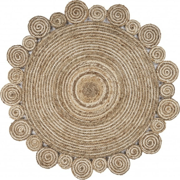 8â€™ Round Natural Coiled Area Rug