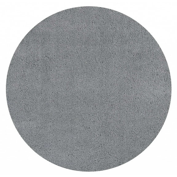 8' Round  Polyester Grey Area Rug