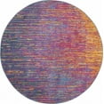 thumbnail image 1 of 8â€™ Round Rainbow  Abstract Striations Area Rug, 1 of 6