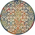 thumbnail image 1 of 8â€™ Round Rainbow Colored Indoor Outdoor Area Rug, 1 of 8