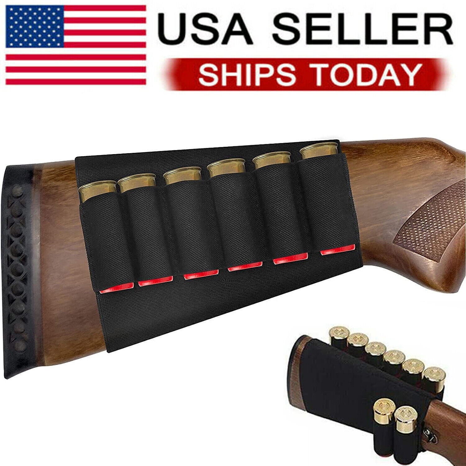 8 Round Shotgun Buttstock Shell Holder Ammo Holster for 12 or 20 Gauge