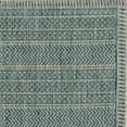 thumbnail image 1 of 8' Round Teal Geometric Pattern Indoor Outdoor Area Rug, 1 of 5