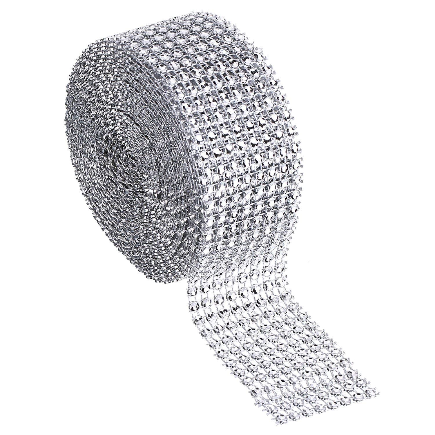 8 Row 10 Yard Acrylic Rhinestone Dismond Ribbon Roll, Sparkling Diamond ...