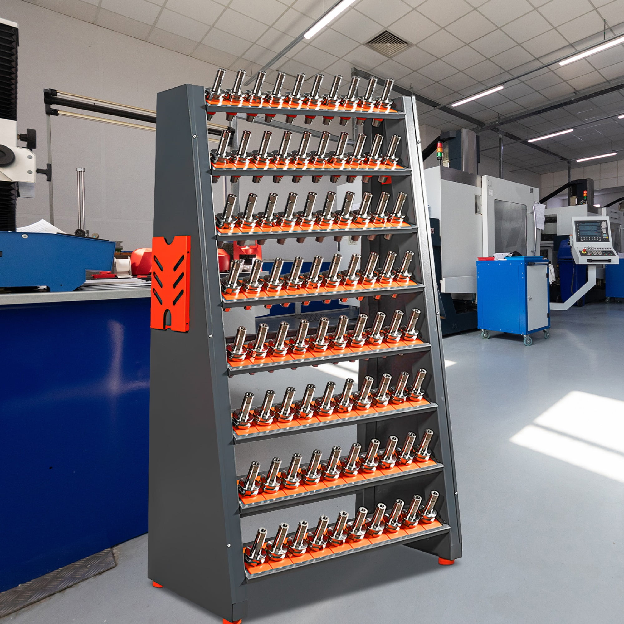 IMIKEYA Cnc Tool Storage Rack Orange Cold Rolled Steel for Industry Use ...