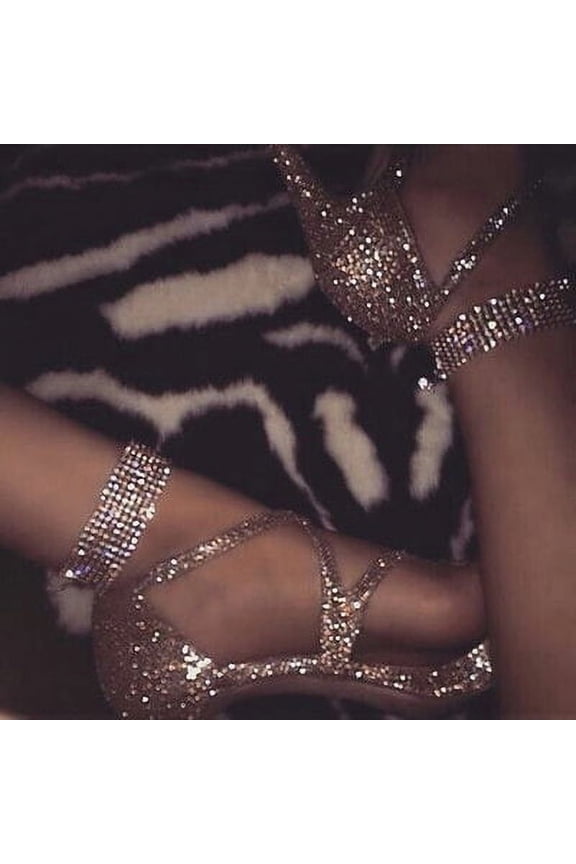 8 Rows Of Sexy Nightclub Flashing Rhinestone Feet Full Of Rhinestone Wide Anklets