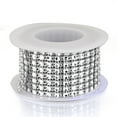 thumbnail image 1 of 8 Rows Plastic Diamond Mesh Wrap Roll Rhinestone Ribbon with Spool for Wedding Birthday Baby Shower Arts & Crafts Clear 40x1mm about 6.56 Feet(2m)/roll, 1 of 3