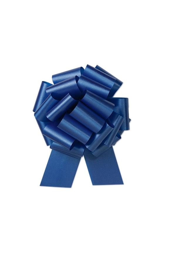 8" Royal Blue Large Flora Satin Pull Bow (2 1/2" Wide, 20 Loops) - 1 Bow
