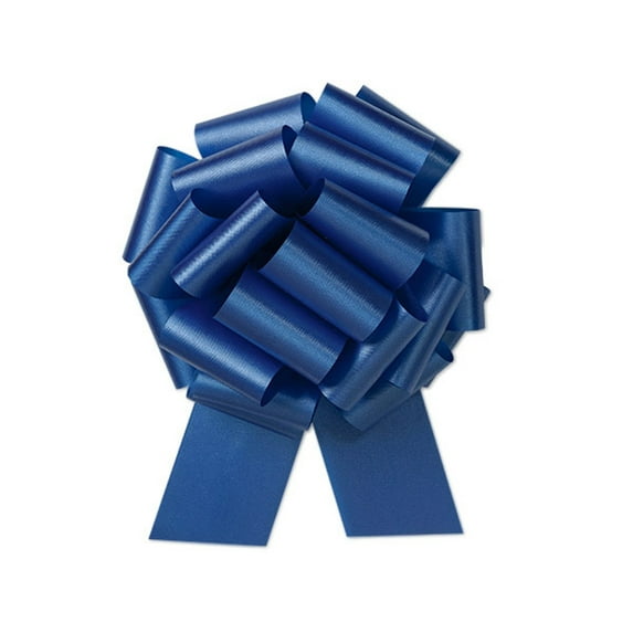 8" Royal Blue Large Flora Satin Pull Bow (2 1/2" Wide, 20 Loops) - 3 Bows
