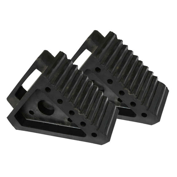 8" Rubber Wedge-Style Wheel Chock- 2 Pack