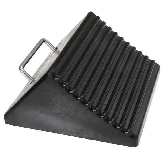 8" Rubber Wedge-Style Wide Wheel Chock