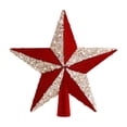 thumbnail image 1 of 8" Rustic Christmas Star Tree Topper – Vintage Farmhouse Rusty Star Ornament for Christmas Tree, 3D Tree Top Star for Holiday Home Décor, Indoor & Outdoor Christmas Decorations (Red), 1 of 5