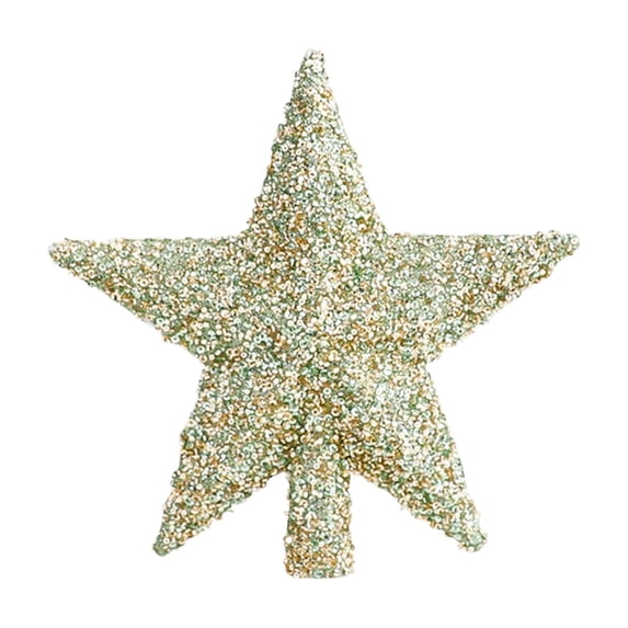 8" Rustic Christmas Star Tree Topper – Vintage Farmhouse Rusty Star Ornament for Christmas Tree, 3D Tree Top Star for Holiday Home Décor, Indoor & Outdoor Christmas Decorations (Green)