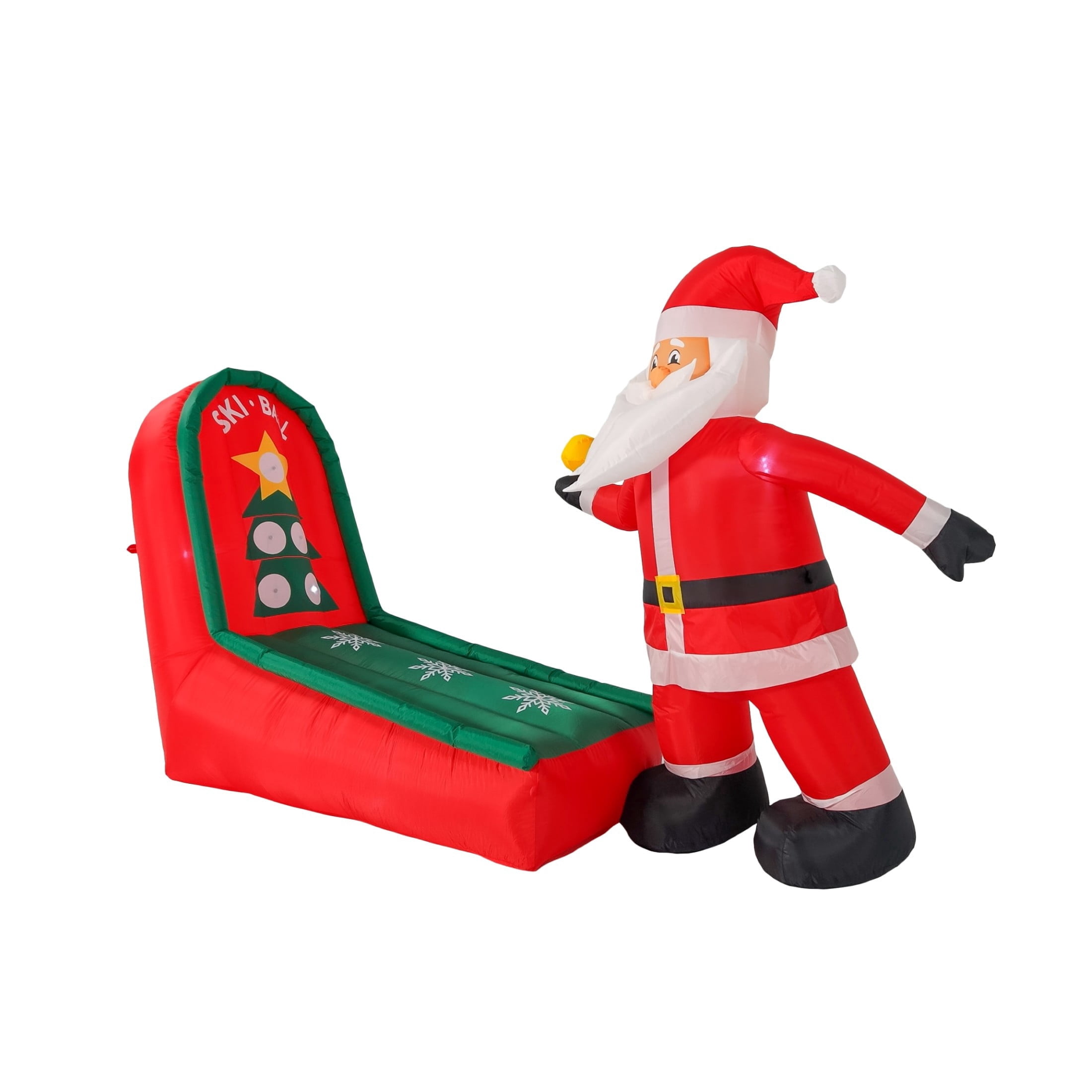 Multicolor Santa Ski Ball with Motion Lights Christmas Airblown Yard Inflatable, 8', by Holiday Time