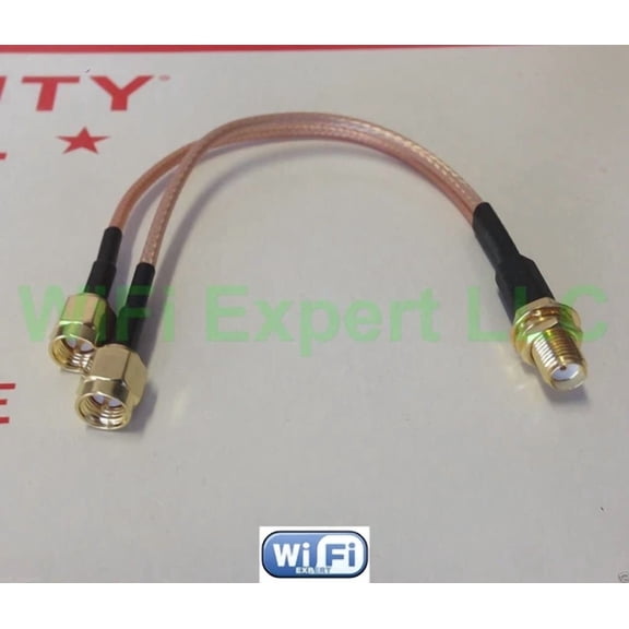8 SMA Female to 2X SMA male RF coaxial cable Y type splitter pigtail RG316 USA