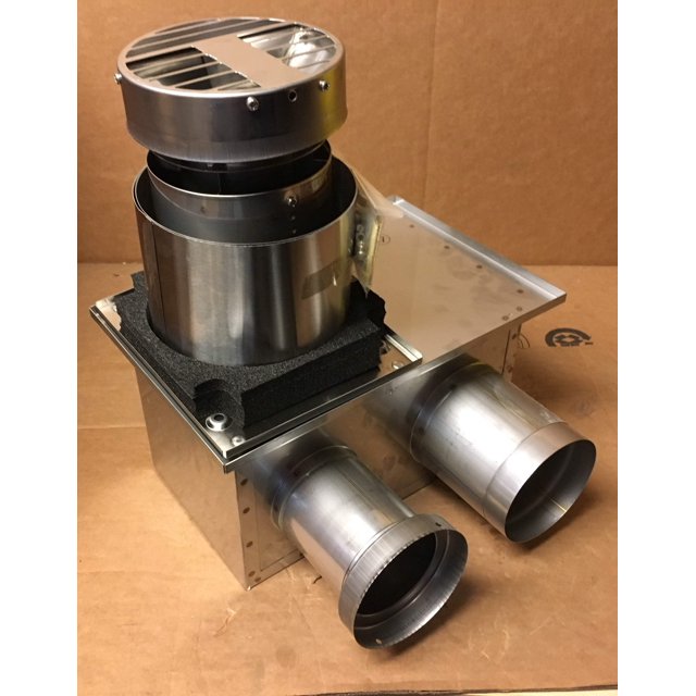 8" STAINLESS STEEL SHORT DIRECT VENT TERMINAL/W 4"DIA IN/OUT SLIDE PIPE