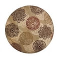 thumbnail image 1 of 8' Sage Green Machine Woven Floral Medallion Disk Round Indoor Area Rug, 1 of 4