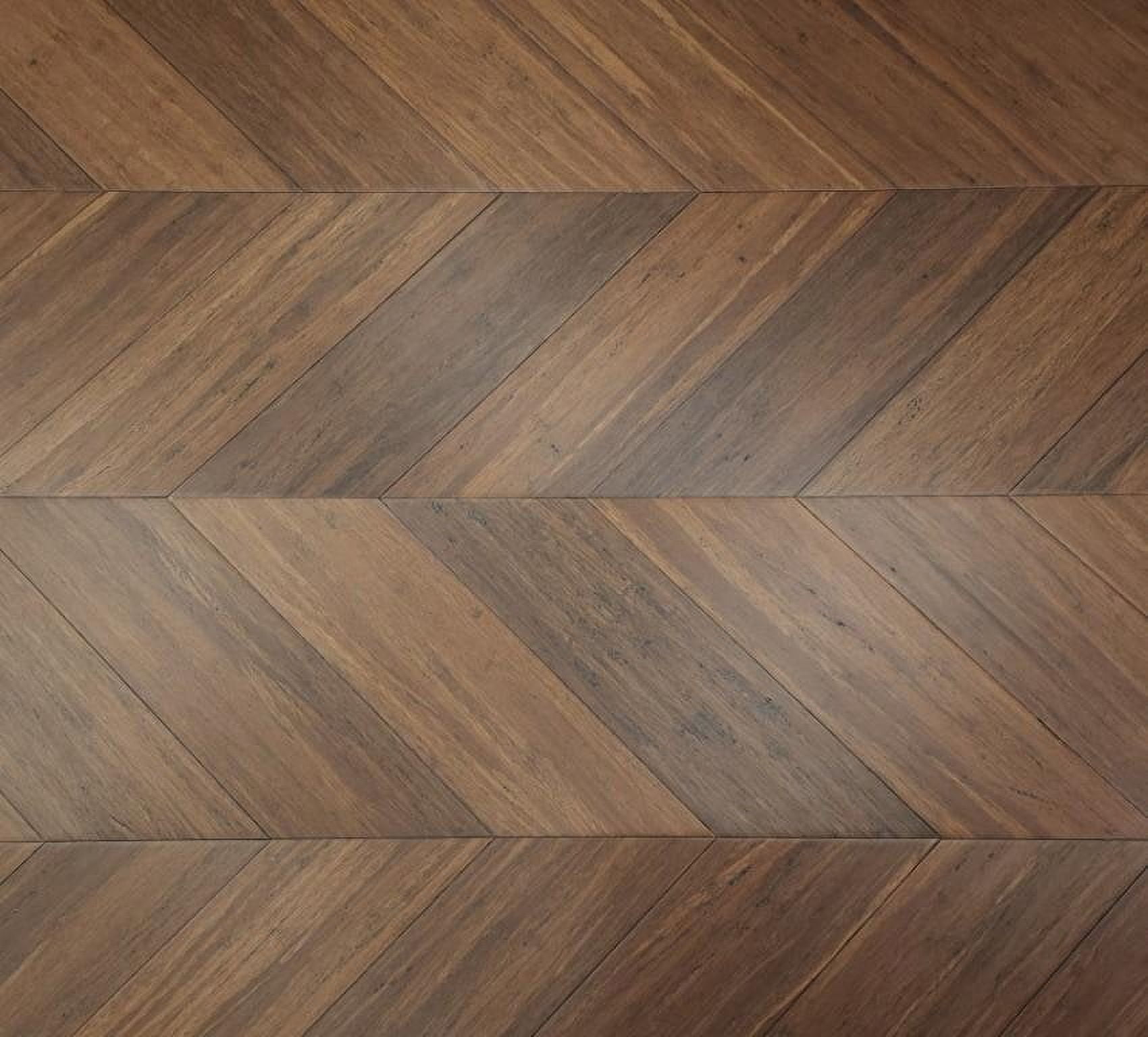 8" Sample Piece - Ambient Carbonized Antiqued Chevron Bamboo Flooring
