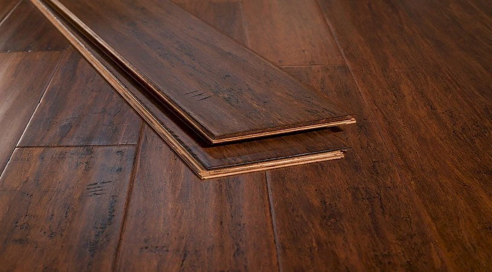 8" Sample Piece - Ambient Toasted Almond Antiqued XtraWide Click Bamboo Flooring