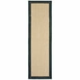 thumbnail image 1 of 8' Sand and Black Border Indoor Outdoor Runner Rug, 1 of 3