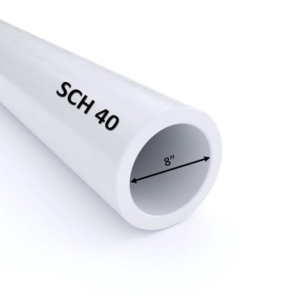8" Schedule 40 PVC Pipe (Cut to Custom Lengths) (8" x 4')