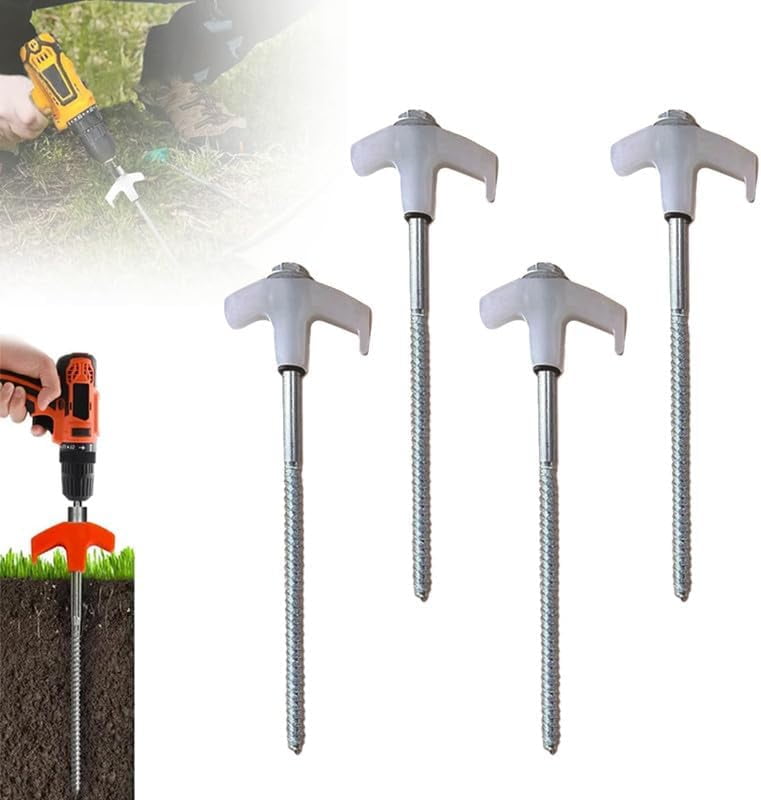8" Screw in Tent Stakes, 2024 New Ground Anchors Screw in Glow Tent