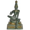 thumbnail image 1 of 8" Seated Uma Bhogashakti (Goddess Parvati) In Brass | Handmade | Made In India - Brass Statue, 1 of 2