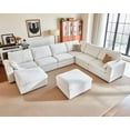 thumbnail image 1 of BEDEEP 155.9'' Modular Sectional Sofa with Storage Ottoman, U Shaped Chenille Cloud Couch, Convertible 8-Seater Sofa with Chaise for Living Room, White, 1 of 9