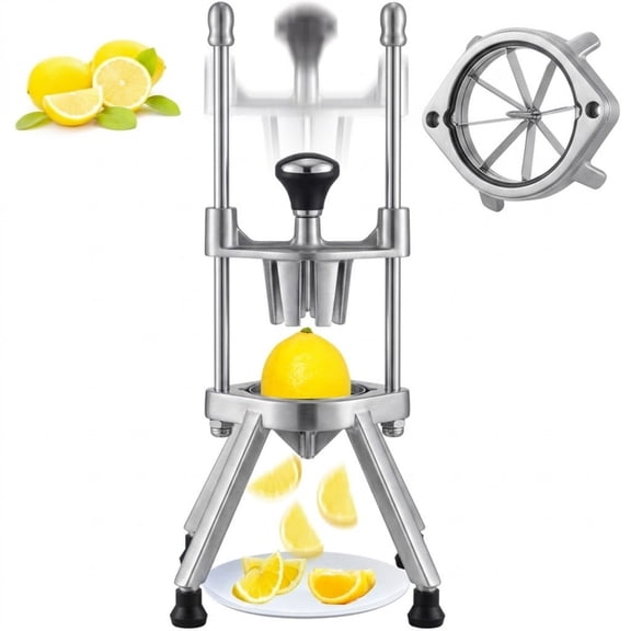 8-Section Commercial Fruit Wedger, Stainless Steel Lemon & Lime Slicer, 8-Wedge Cutter for Bar and Restaurant