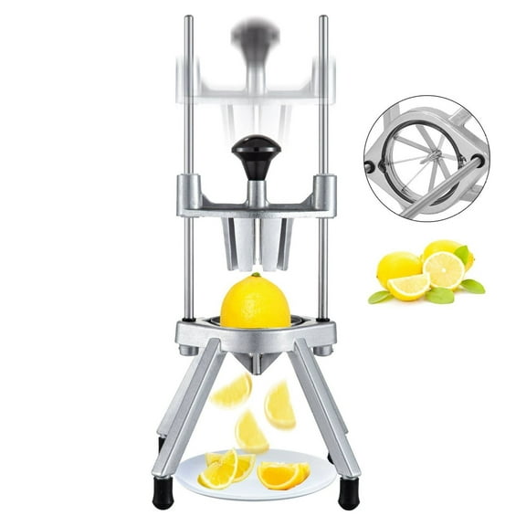 8-Section Fruit Slicer, Commercial Lemon Lime Cutter, Stainless Steel Wedger for Restaurant & Bar - 8 Wedge Citrus Slicer