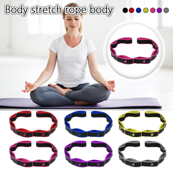 8 Section Style Dance Yoga Stretching Belt Yoga Pilates Fitness Tension Belt Digital Stretching Elasticity (Gray)