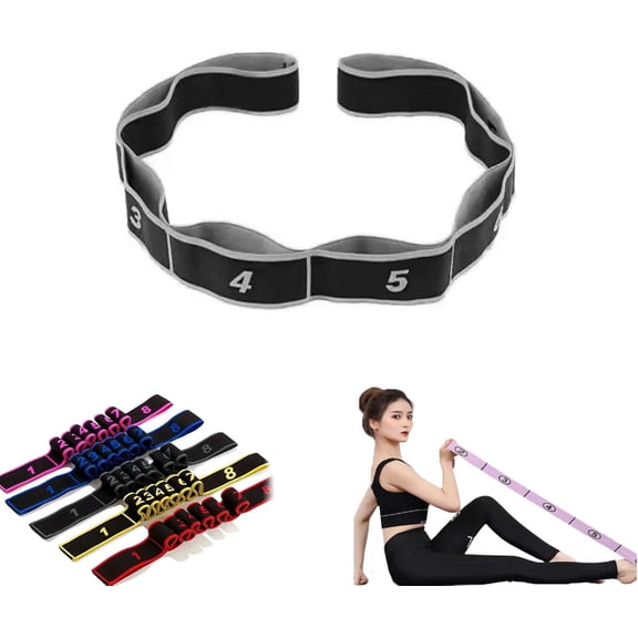 8 Segment Pilates Stretching Band,Numbered Resistance Band for Glutes,Fitness Resistanceband for Stretching and Yoga,Pull Rope Fitness Rope Training with Number,Tension for Physical Dance Pilates