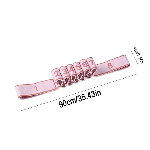 8 Segment Yoga Resistance Band, Adjustable Stretch Band for Physical Therapy, Pilates Strap, Exercise Band, Home Workout Equipment, Flexibility Training, Muscle Recovery, Portable Fitness Band