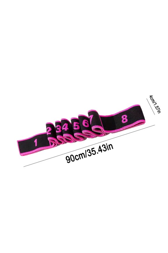 8 Segment Yoga Resistance Band, Adjustable Stretch Band for Physical Therapy, Pilates Strap, Exercise Band, Home Workout Equipment, Flexibility Training, Muscle Recovery, Portable Fitness Band