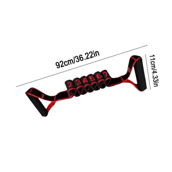 8-Segmented Yoga Resistance Bands for Stretching, Elastic Exercise Strap with Handles for Arm Flexibility, Lightweight and Portable, Compact Design for Home and Gym Workouts