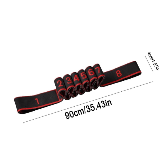 8-Segmented Yoga Resistance Bands for Stretching with Soft Edges - Lightweight Portable Elastic Strap for Home and Gym Workouts