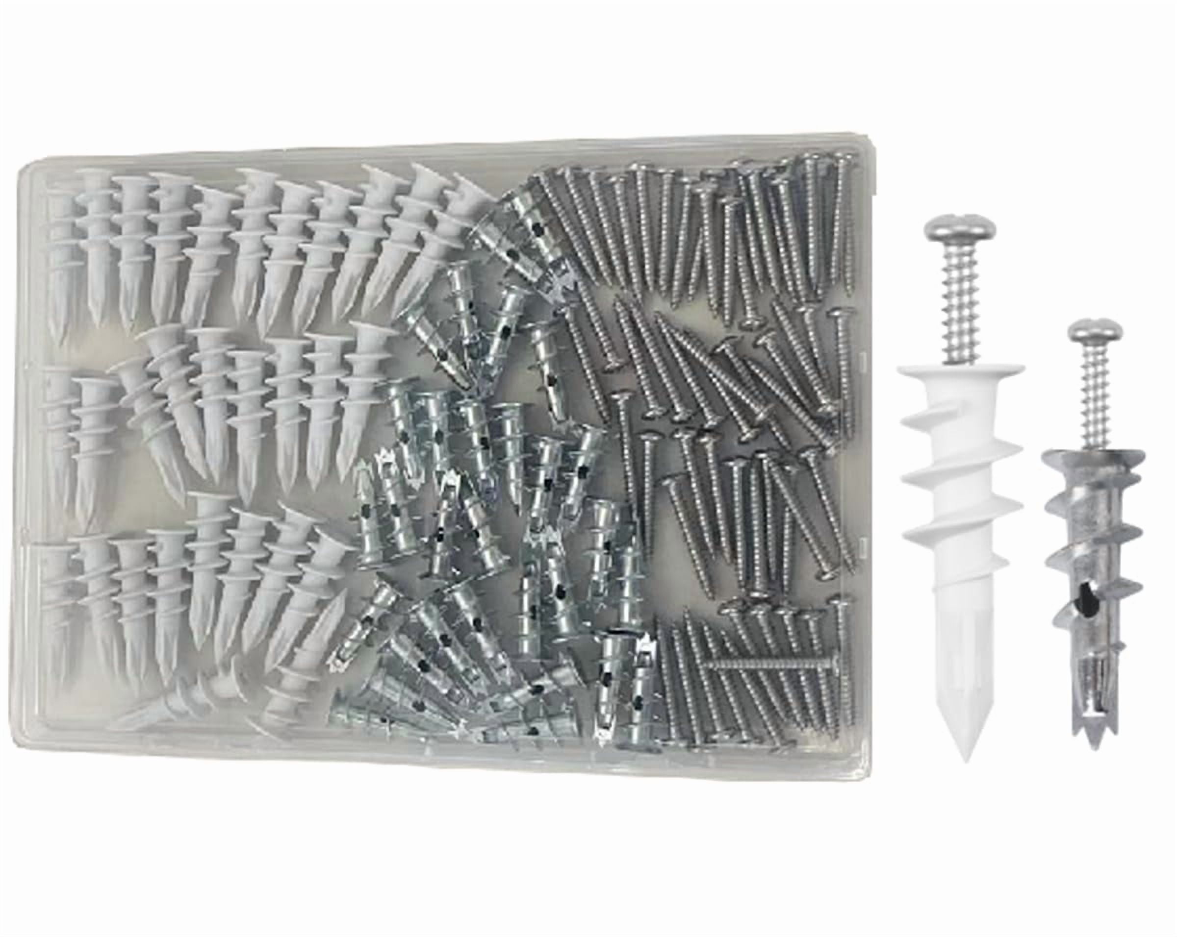 #8 Self Drilling Drywall Anchors Screw Kit – 30 Sets Dry Wall Anchors and Screw for Drywall with 30 Long Self-Tapping Zinc Sheetrock Anchor 30#8 x 1-1/4'' 304 Screws 75LB Hanging (30 L Zinc)